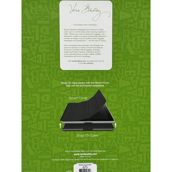 Vera Bradley Snap On Case for iPad 2 & 3~GO WILD ~Original Pkg~NWT $48 - Picture 5 of 11